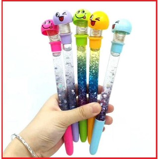 Bút Nước Nhũ Mặt Cười Emoji - BÚT BI NƯỚC EMOJI LÒ XO CỰC HOT, CỰC CUTE, BẮT KỊP TREND