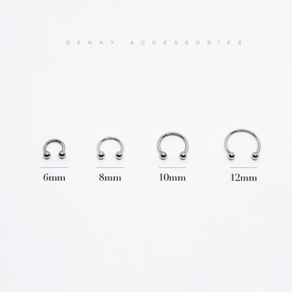 khuyên septum dày 1.2mm chất liệu thép y tế, 2 loại bi và chóp nhọn (bán theo chiếc)