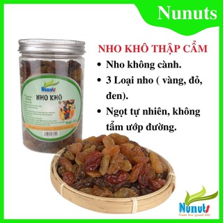 Nho khô thập cẩm 3 màu , nho raisin, chua chua ngọt ngọt ăn vặt cực ngon Nunuts