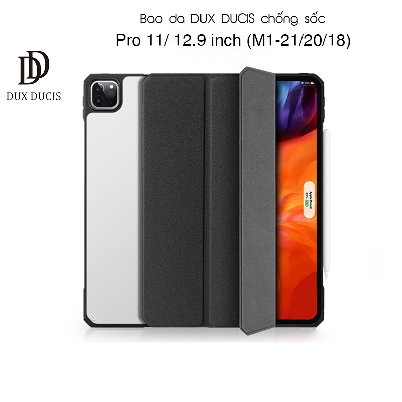 Bao da DUX DUCIS iPad Pro 11/ 12.9 inch (2018/2020) - Mặt lưng trong, KHÔNG KHAY BÚT (AIR SERIES) - Đen