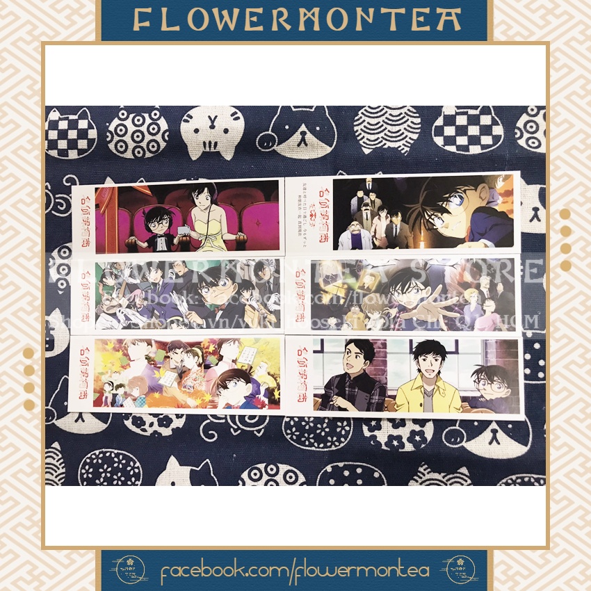 Set 6 Thẻ Đánh Dấu Sách | Bookmark Giấy - Detective Conan | Thám Tử Lừng Danh Conan