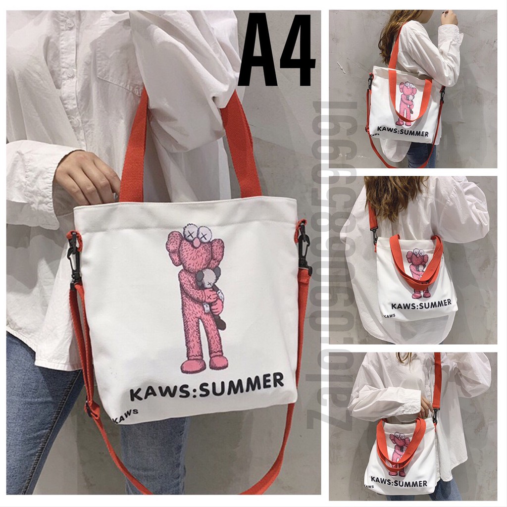 Túi canvas,túi tote KAWS Sesame Street Harajuku