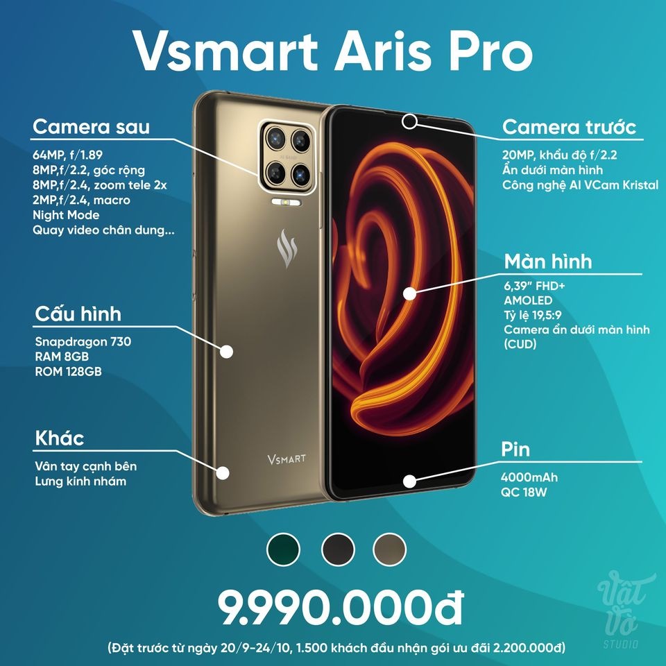 Điện thoại Vsmart Aris (8GB/128GB) - BẢN CAO CẤP | NGUYÊN SEAL - HÀNG CHÍNH HÃNG TTC MOBILE | BigBuy360 - bigbuy360.vn