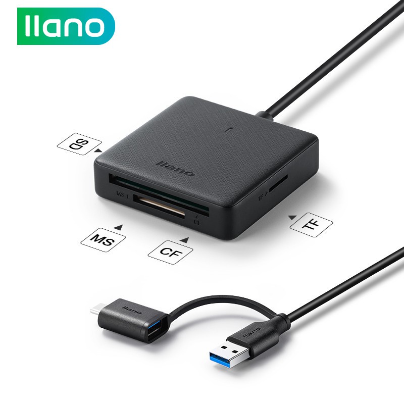 Đầu đọc thẻ nhớ LLANO cổng USB 3.1 type c 512g 4 trong 1 có thể đọc dữ liệu cho sd / tf / ms / cf cùng một lúc