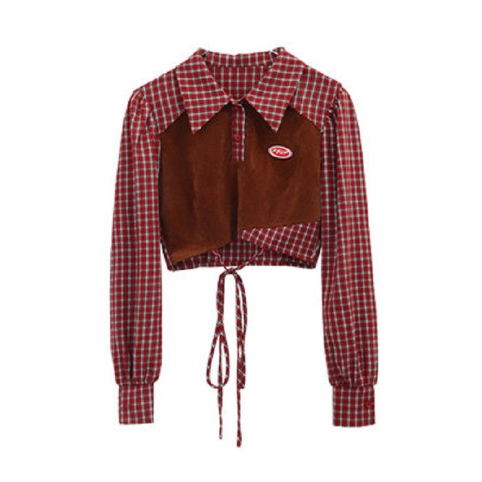 Set áo họa tiết kẻ sọc caro + chân váy cho nữ có bán lẻ