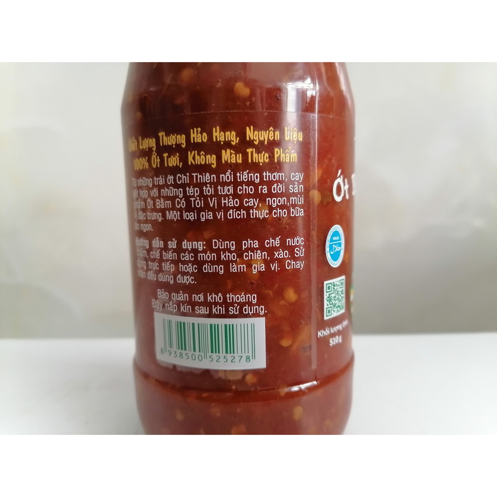 [HỦ LỚN 510g – CÓ TỎI] ỚT BẰM CÓ TỎI [VN] VỊ HẢO Chopped chilli with garlic (halal)