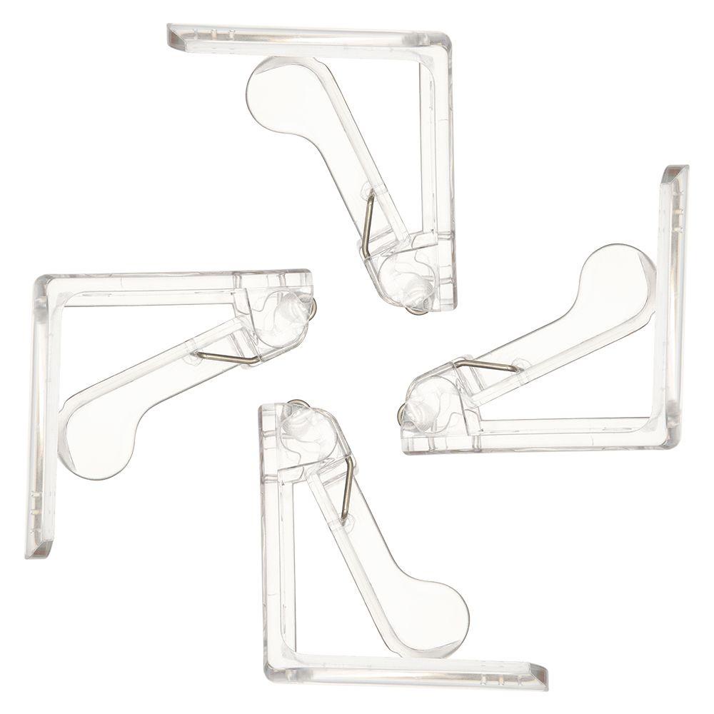 Set 4 Kẹp Giữ Khăn Trải Bàn Bằng Nhựa Trong Suốt