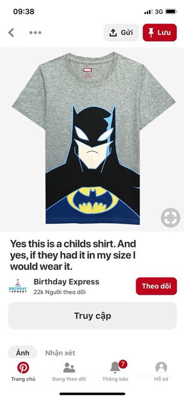 Áo Marvel size đại cho bé