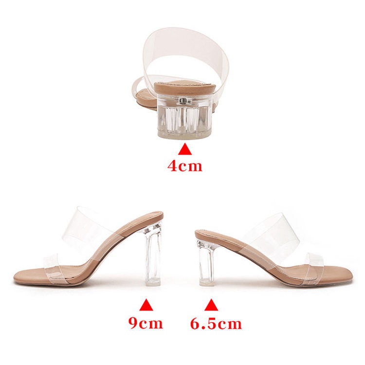 Giày Cao Gót Sandal Quai Trong Suốt Thời Trang Mùa Hè 2022 4 6 8 cm