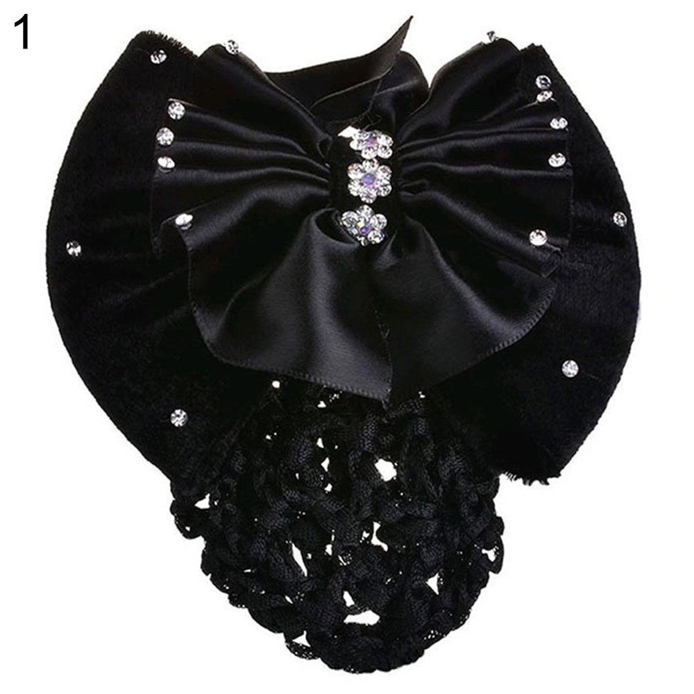 Kẹp lưới búi tóc trang trí nơ thời trang cho nữ