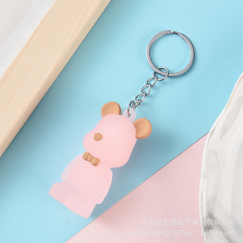Móc khóa gấu đeo nơ cute