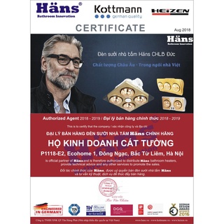 Đèn sưởi nhà tắm Kottmann 2 bóng K2B-H