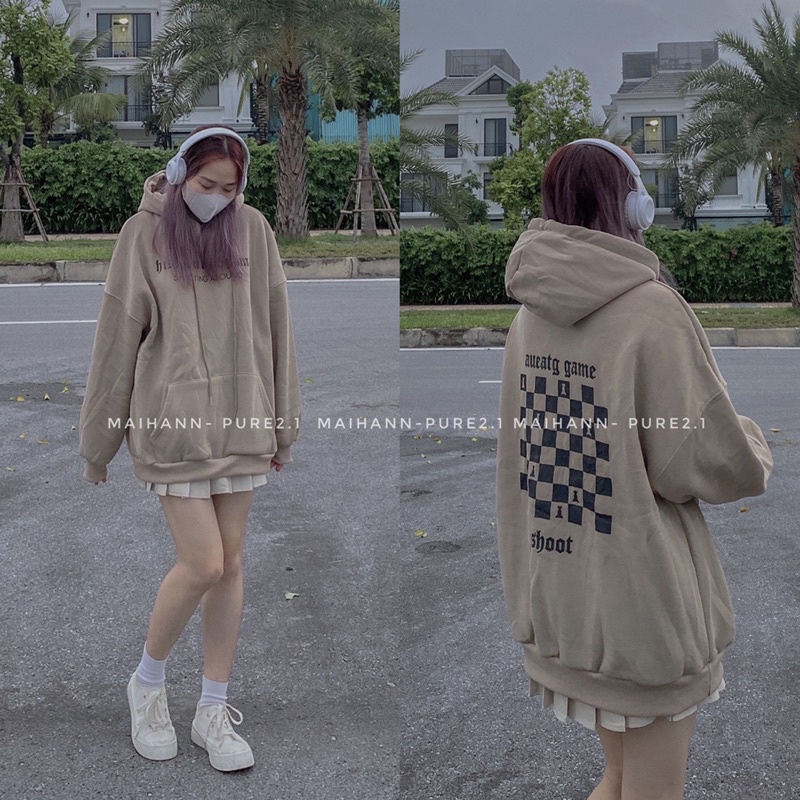 Áo hoodie chữ bàn cờ quảng châu lọai 1 | BigBuy360 - bigbuy360.vn