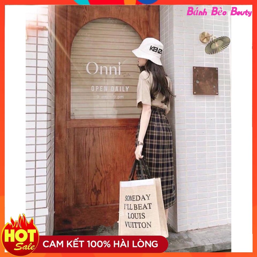 [HÀNG XỊN XÒ]   SET ÁO THUN VÀ CHÂN VÁY KẺ CÚC DÁNG DÀI BÁNH BÈO SIÊU XINH | BigBuy360 - bigbuy360.vn