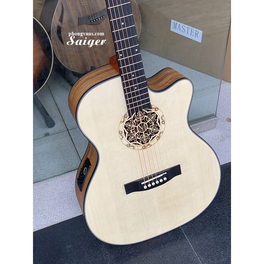 Đàn guitar Saiger gỗ walnut có EQ  [Tặng full phụ kiện]