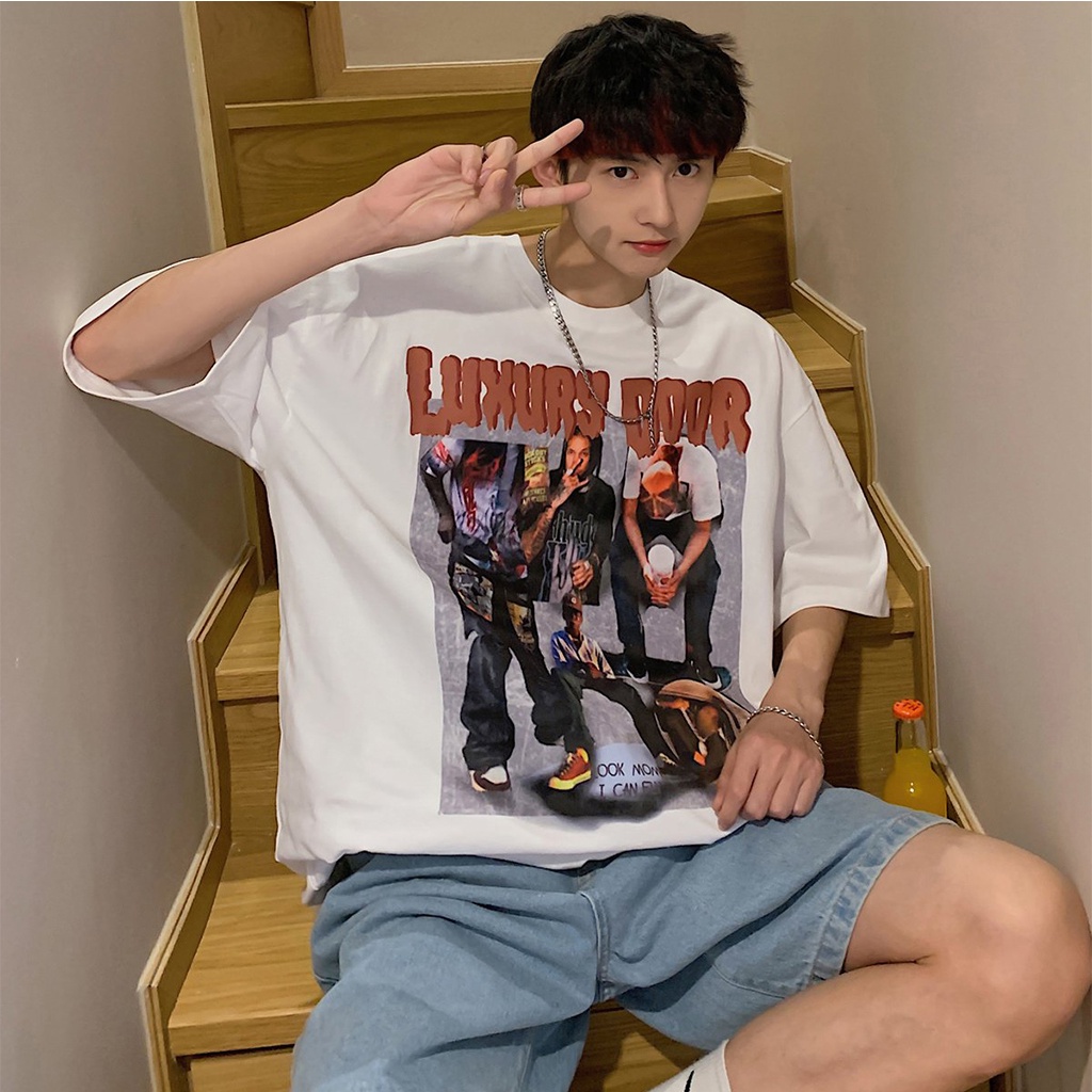 Áo thun nam UNICI FASHION cổ tròn form rộng Streetwear áo phông nam form rộng basic cotton Oversize AT06