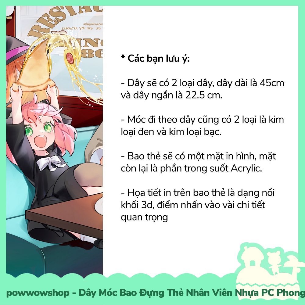[Sẵn VN - Hỏa Tốc] Dây Móc Bao Đựng Thẻ Nhân Viên Nhựa PC Phong Cách Anime Manga Sp X Family