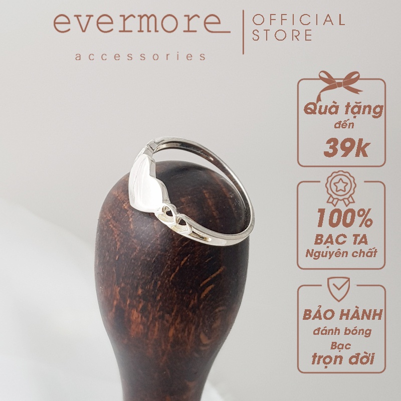 Nhẫn bạc trái tim EVERMORE, nhẫn bạc Little Heart thanh lịch, minimalism - N038
