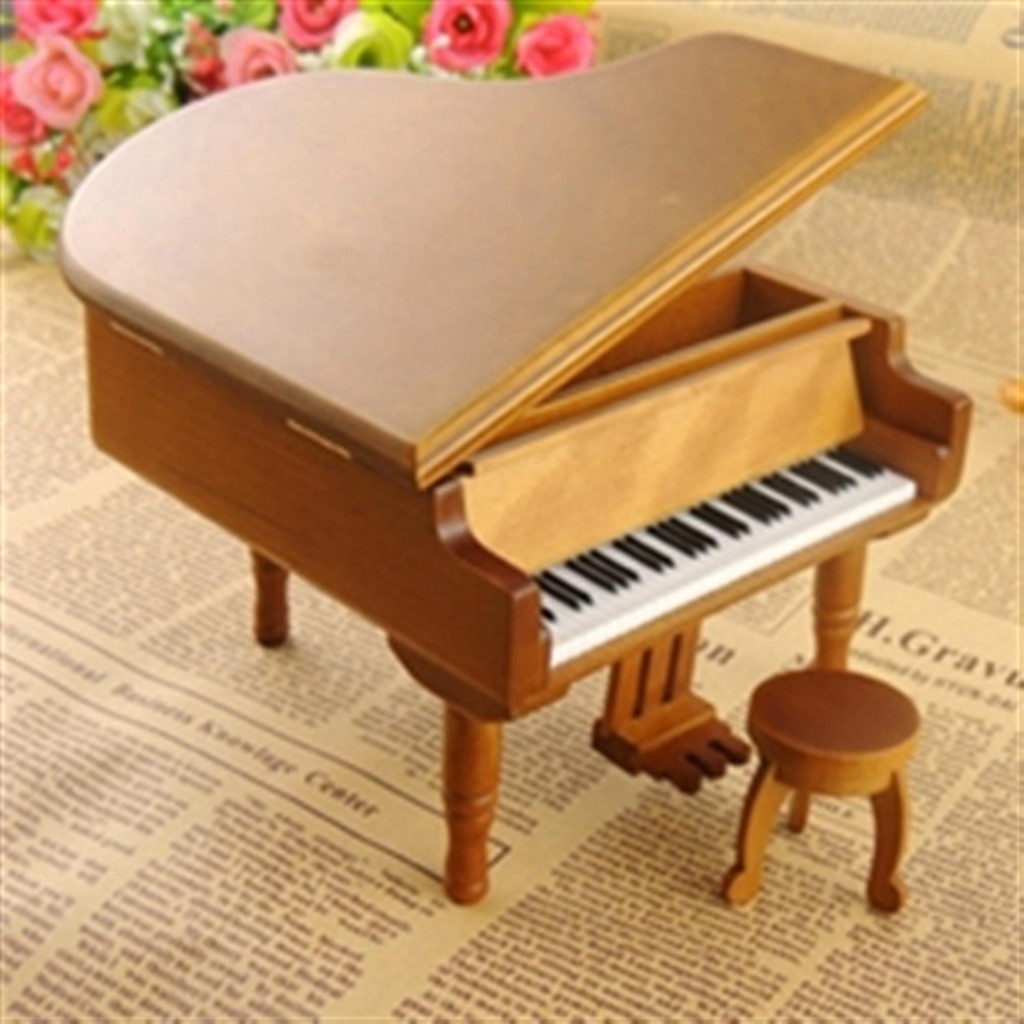 Hộp nhạc đàn piano bằng gỗ cá tính