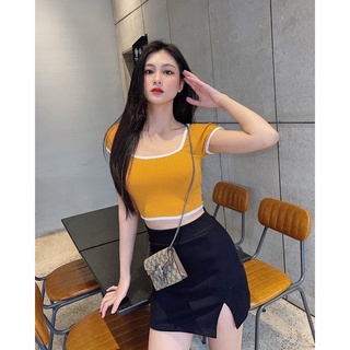 Basic Croptop [𝑯𝑶𝑻 𝑰𝑻𝑬𝑴] 🌟 ÁO CỔ VUÔNG VIỀN