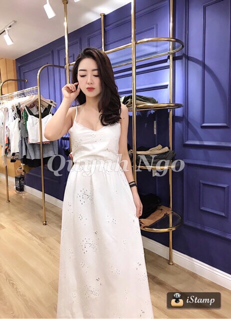 Váy maxi trắng Zara Sz Xs