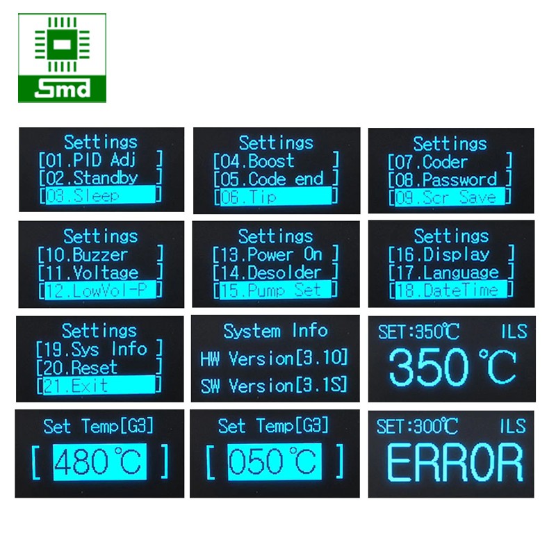 Trạm hàn T12 màn hình OLED - White soldering station T12