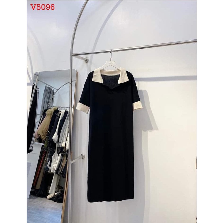 VÁY SUÔNG POLO ĐEN PHỐI CỔ BE | BigBuy360 - bigbuy360.vn