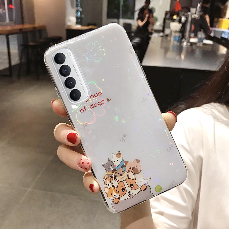 Ốp Điện Thoại Silicon Họa Tiết Gấu / Hoa Anh Đào Cho oppo reno6 z 5g reno5 f reno 4 pro 4g reno4 reno5 reno 5 pro reno 6z 6 5f
