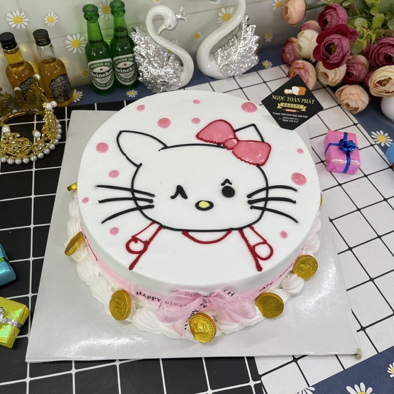 BÁNH KEM SỮA TƯƠI KITTY DỄ THƯƠNG
