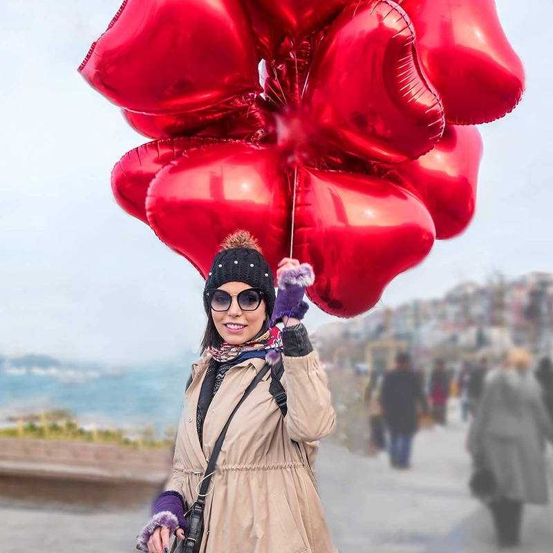 Bong bóng lá nhôm hình trái tim 18&quot; 36&quot; dùng trang trí tiệc cưới