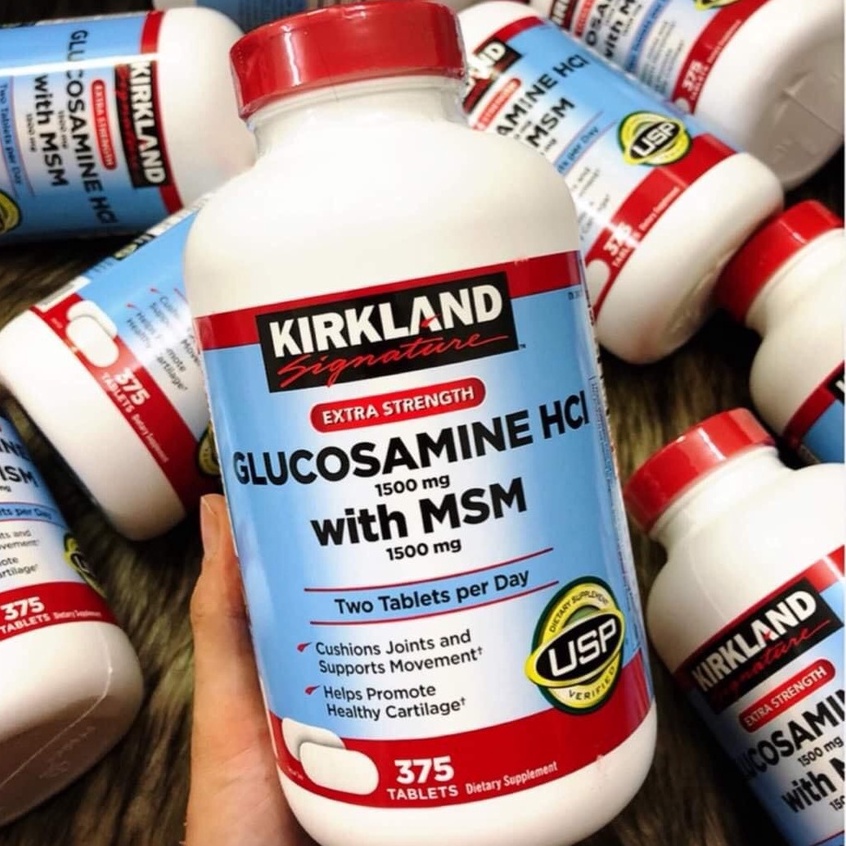 Viên uống xương khớp glucosamine kirkland 1500mg của mỹ chai 375 viên