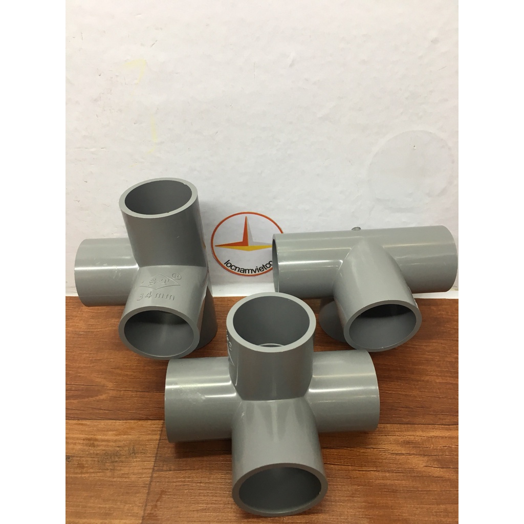 Co Góc 4 Hướng, Co 4 Nhánh, Tê Góc 4 Hướng, Chữ Thập Góc PVC 21, 27, 34, 42