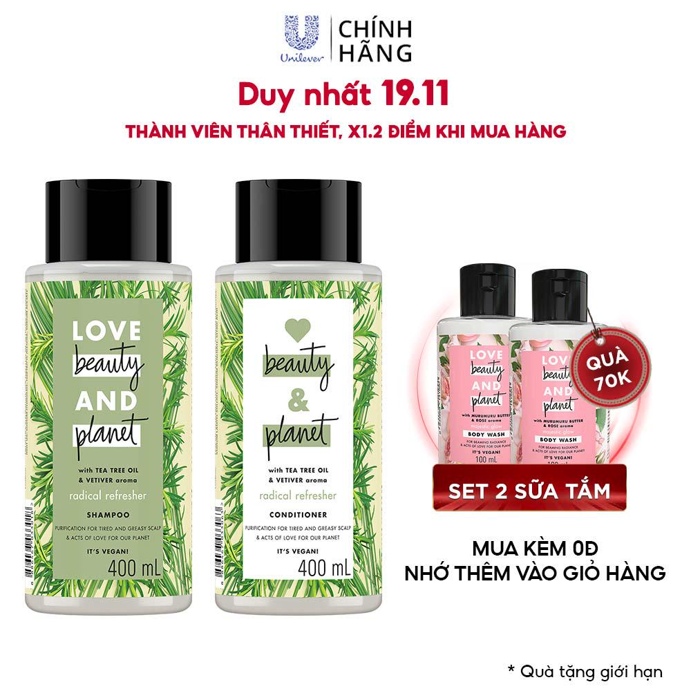 [Mã FMCGMALL -8% đơn 250K] Combo dầu gội xả LBP detox sạch sâu với 100% tinh dầu tràm trà Úc và hương cỏ vetiver