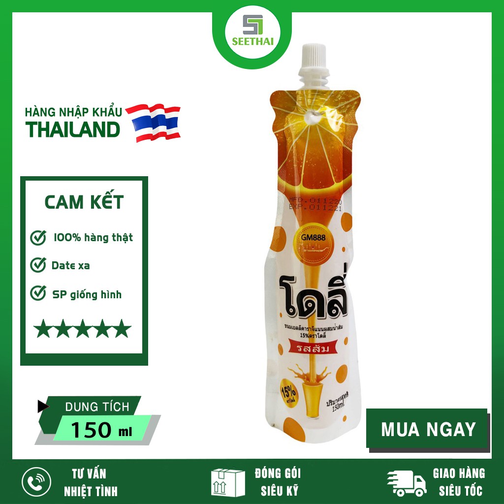 [HÀNG NHẬP KHẨU] Nước Thạch Trái Cây Vị Cam Dolie GM888 Thái Lan 150ml