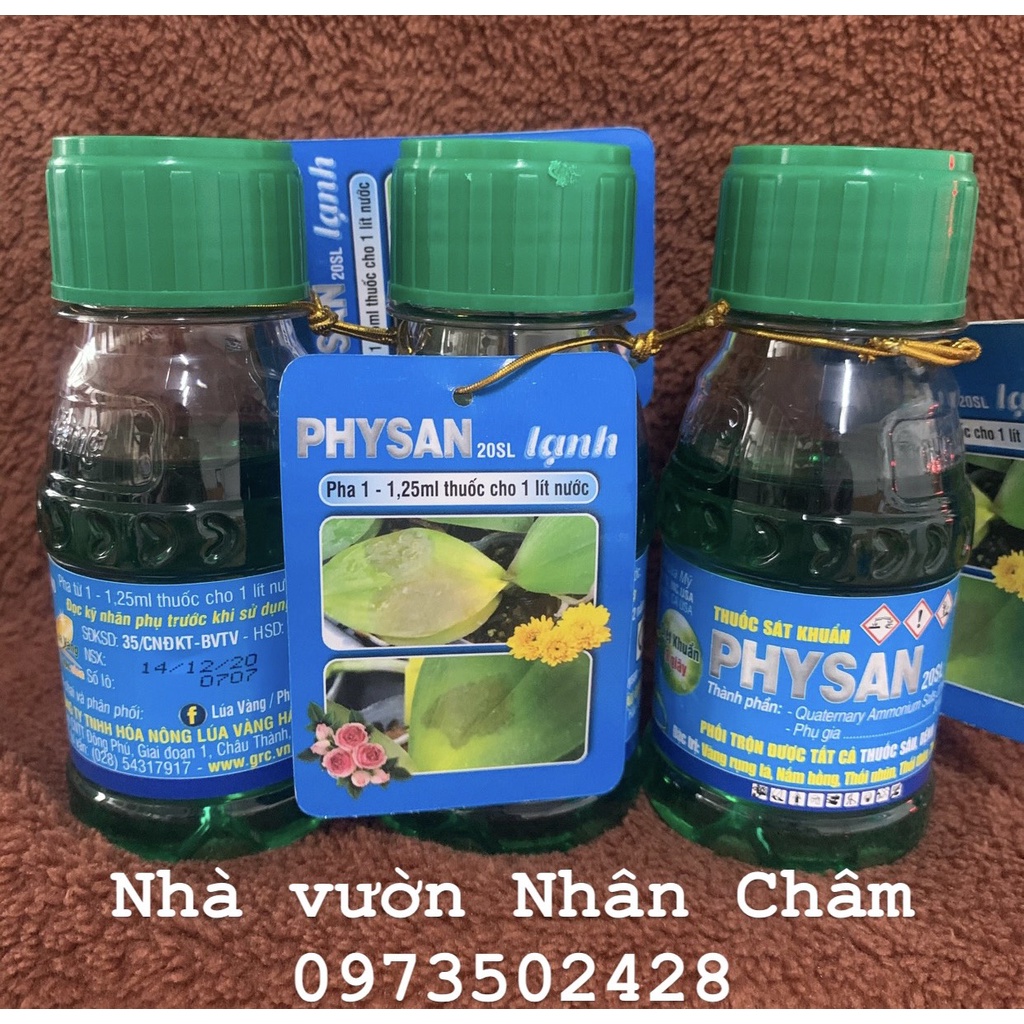 Physan 20 SL chai 100ml Dung dịch sát khuẩn trừ nấm bệnh cây trồng