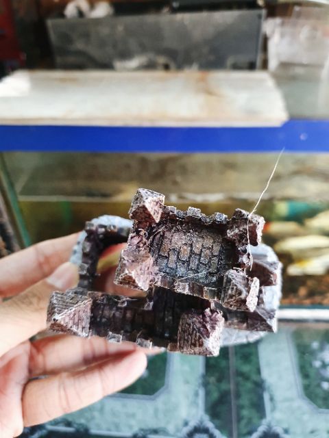 LÂU ĐÀI TRANG TRÍ HỒ CÁ NON BỘ 12x7x11cm