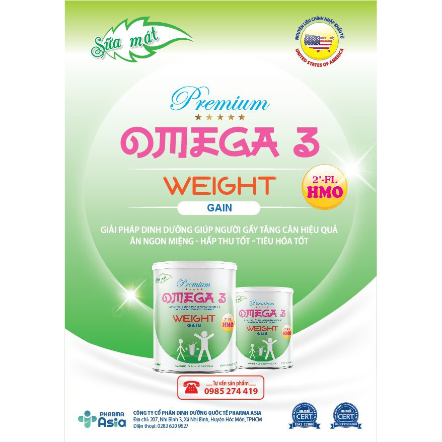 Sữa Bột Omega 3+ Weight Gain Giúp Tăng Cân Hiệu Quả