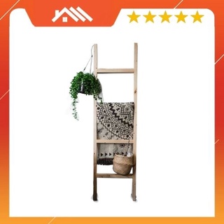 Thang treo đồ gỗ decor, trang trí nhà cửa màu gỗ tự nhiên/ Kệ nhà tắm FEGO