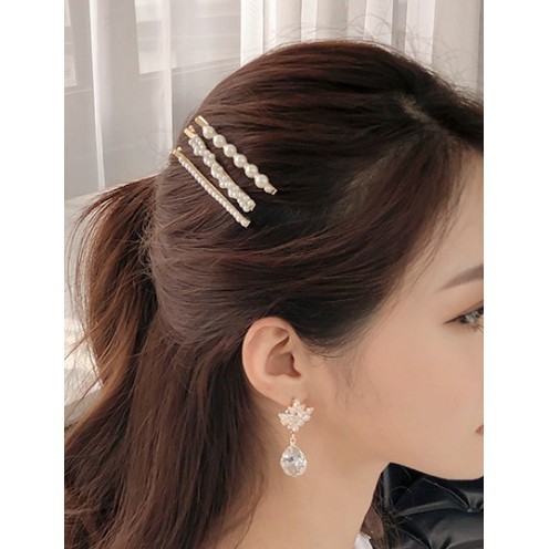 Set 5 Kẹp Tóc đính hạt giả ngọc nhỏ xinh
