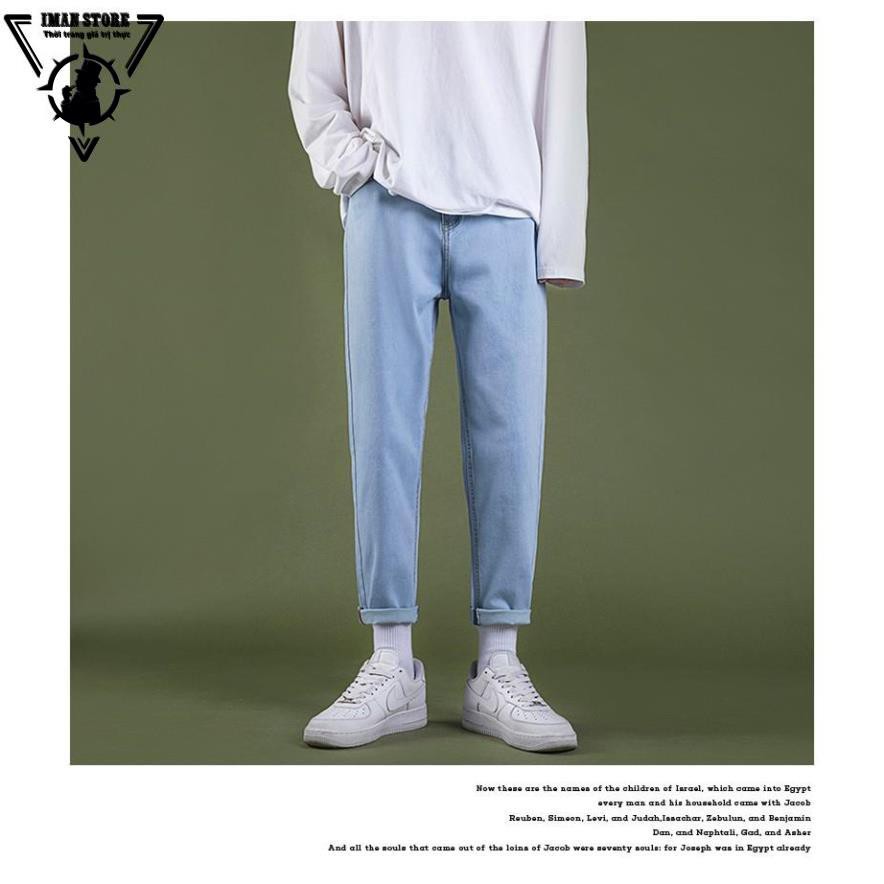 Quần Baggy jean nam, nư ống suông  đen + xanh  hottrend 2022