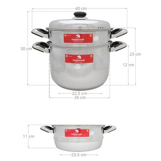 Bộ xửng hấp inox HappyCook ST26 26cm