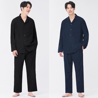 Bộ quần áo pyjama dài nam dòng flannel ấm áp của GU - thumbnail