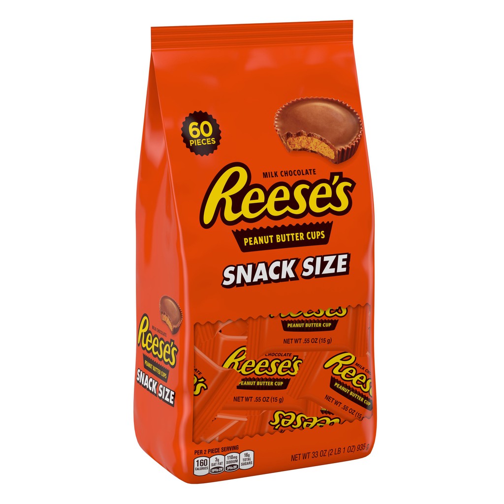 Socola Reese's Peanut Butter Cups Candy Snack size 60 viên