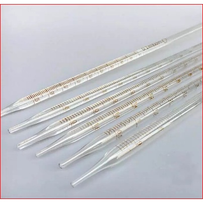 Ống hút thủy tinh pipet Chia vạch, pipet thẳng thủy tinh 1ml 2ml 5ml 10ml