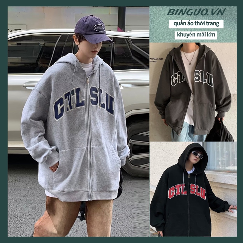 Áo Khoác Jacket Hoodie Zip Unisex Form Rộng Thời trang phong cách Hàn Quốc Nỉ Thu Đông Áo Hoodie Nam Nữ Mịn và mềm áo khoác bomber nỉ nam
