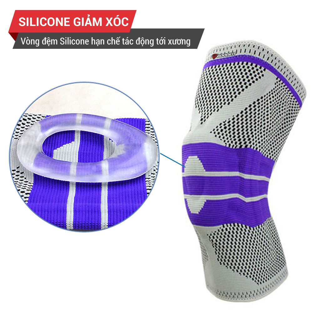 Bó Gối Silicone Aolike Loại Thun Cao Cấp Co Giãn 4 Chiều Chính Hãng - Có Silicone Hỗ Trợ Gối &amp; Hai Bên Hông Gối