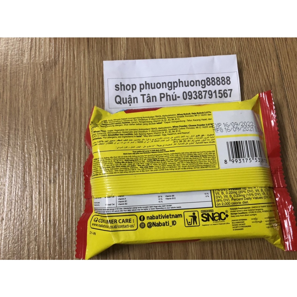 1 gói bánh xốp phô mai Nabati 50gram