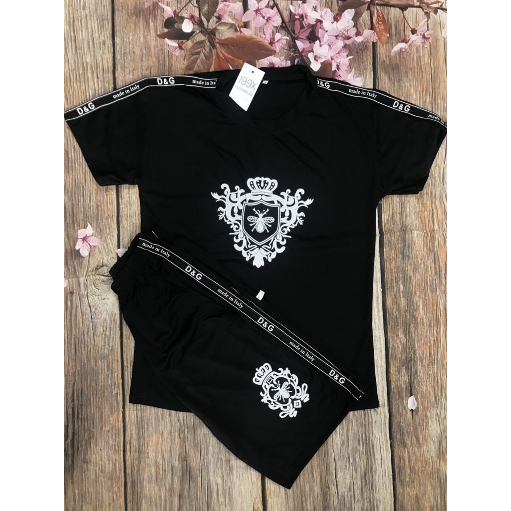 [BN02] Bộ Hè Nam, Bộ Thun Nam Cộc Tay In Logo Ong In Nhiệt HAI MÀU TRẮNG ĐEN Hàng Full Size | BigBuy360 - bigbuy360.vn