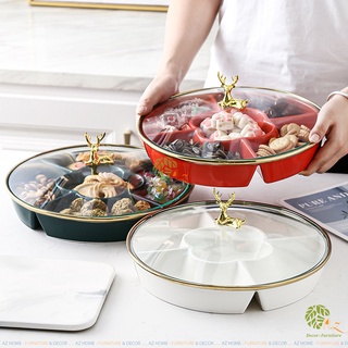 Bộ đựng mứt tết - hộp đựng bánh kẹo sang trọng - khay mứt tuần lộc