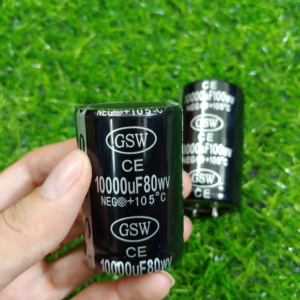 Tụ lọc nguồn ampli 80v 100v 10000 uF loại tốt GSW